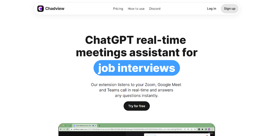 Chadview: Real-Time AI Assistant for Video Calls