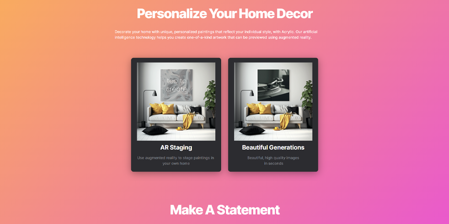 Acrylic: Personalizing Home Decor with AI and Augmented Reality