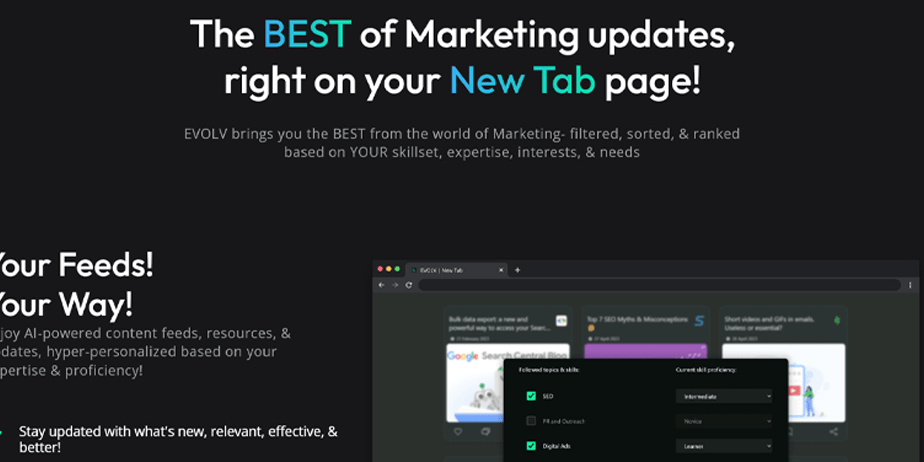 EVOLV: Personalized Marketing Updates and Productive Browsing