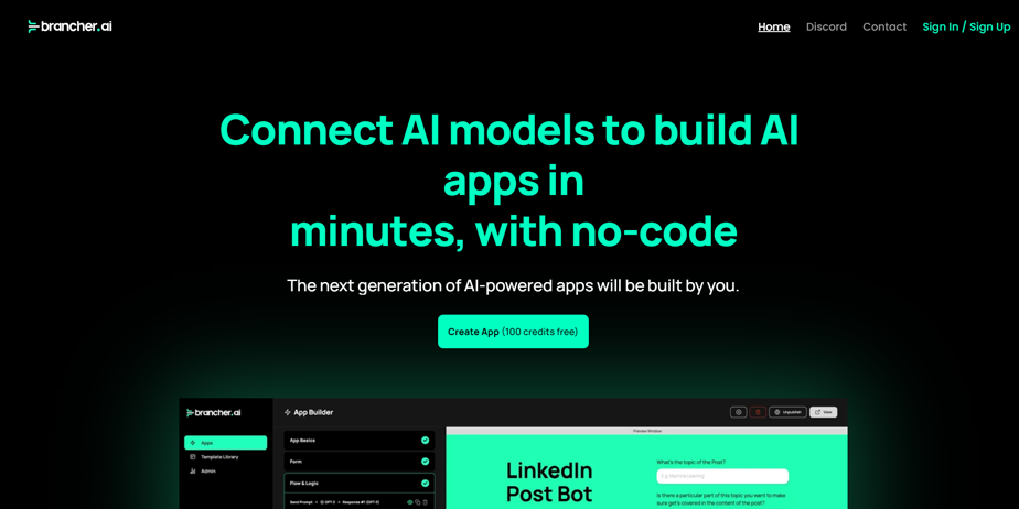 Brancher.ai – Create AI-Powered Apps Without Coding