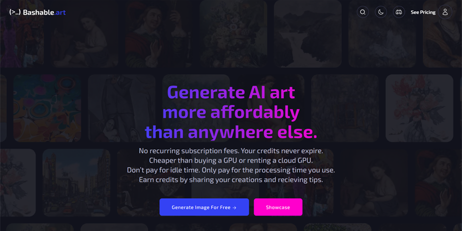 Bashable.art: Affordable AI Art Generation